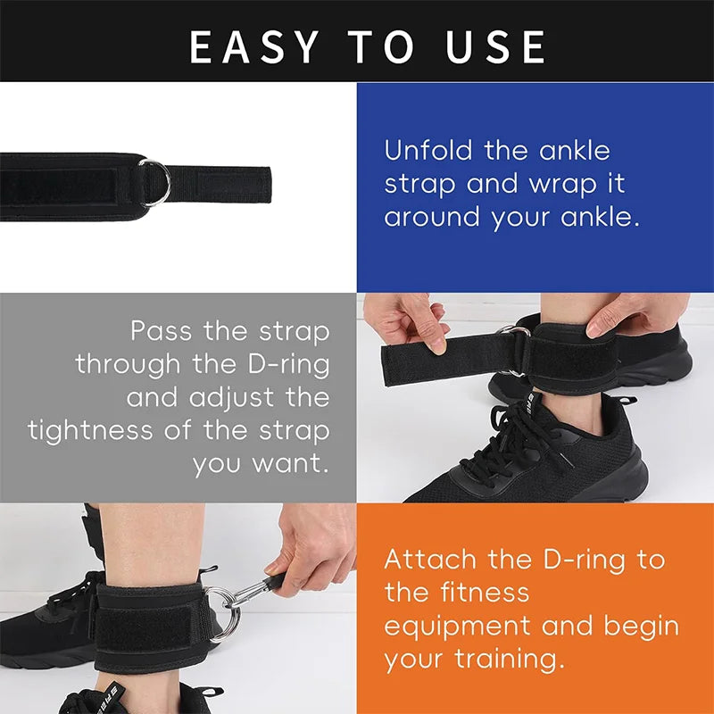 Ankle Resistance Bands with Cuffs for Leg & Booty Workout