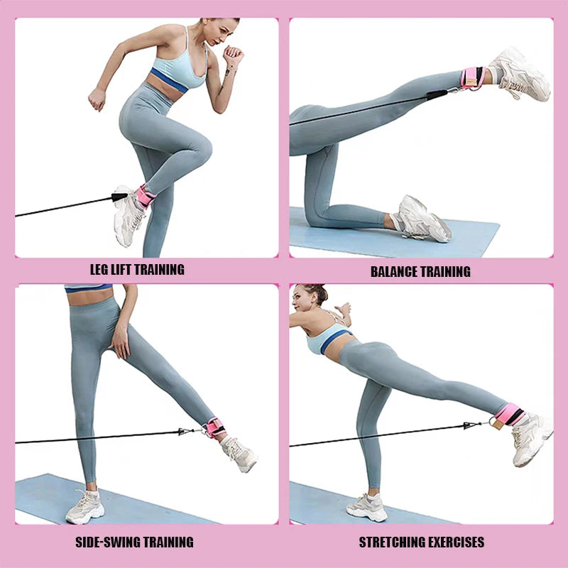 Ankle Resistance Bands with Cuffs for Leg & Booty Workout