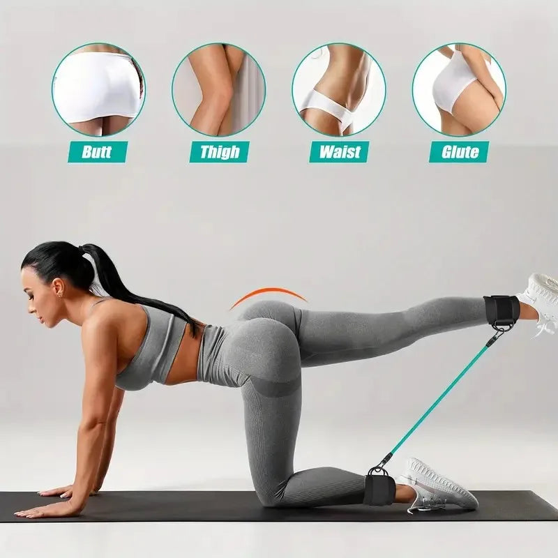 Ankle Resistance Bands with Cuffs for Leg & Booty Workout